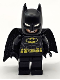 Minifig No: sh0902  Name: Batman - Black Suit, Yellow Belt, Cowl with White Eyes, Lopsided Grin / Open Mouth Smile with Teeth