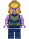 Minifig No: sh0906  Name: Thanos - Dark Blue Legs Plain, Medium Lavender Arms, Pearl Gold Helmet