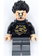 Minifig No: sh0928  Name: Tony Stark - Black Shirt with Gold Helmet, Pin Holder on Back