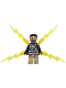 Minifig No: sh0945  Name: Electro - Black and Dark Tan Outfit, Medium Brown Head, Small Electricity Wings