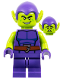 Minifig No: sh0957  Name: Green Goblin - Lime Skin, Dark Purple Outfit, Medium Legs