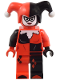 Minifig No: sh0959  Name: Harley Quinn - Jester's Cap, Black and Red Hands, Rounded Collar 