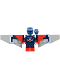Minifig No: sh1003  Name: Captain America (Sam Wilson) - Dark Blue Suit, Red Boots, Backpack and Wings without Stickers