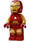 Minifig No: sh1008  Name: Iron Man - Dark Red and Gold Armor, Round Arc Reactor, Pearl Gold Arms, Helmet with Visor