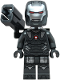 Minifig No: sh1092  Name: War Machine - Pearl Dark Gray and Silver Armor with Neck Bracket, Ingot, Plate with Clip and Shooter