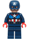 Minifig No: sh1093  Name: Captain America - Dark Blue Suit with Dark Blue Belt, Red Hands, Helmet