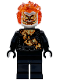 Minifig No: sh1095  Name: Ghost Rider, Johnathon 'Johnny' Blaze - White Head, Flaming Chain