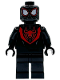 Minifig No: sh1099  Name: Spider-Man (Miles Morales) - Dark Bluish Gray Webbing on Head, Black Hands