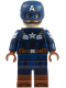 Minifig No: sh1128  Name: Captain America - Dark Blue Suit, Printed Arms