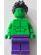 Minifig No: sh1149  Name: Hulk - Minifigure, Dark Purple Legs, Spiked Hair