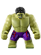 Minifig No: sh173  Name: Hulk with Black Hair and Dark Purple Pants with Avengers Logo