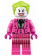 Minifig No: sh238  Name: The Joker - Dark Pink Suit, Wide Grin / Lips Pursed