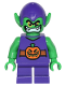 Minifig No: sh249  Name: Green Goblin - Bright Green Skin, Dark Purple Outfit, Short Legs