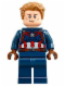 Minifig No: sh264  Name: Captain America - Dark Blue Suit, Reddish Brown Hands, Hair, Dark Brown Eyebrows