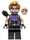 Minifig No: sh626  Name: Hawkeye - Black and Dark Purple Suit, Goggles, Quiver