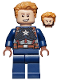 Minifig No: sh729  Name: Captain America - Dark Blue Suit, Reddish Brown Hands, Hair, Dark Brown Eyebrows, Chin Strap