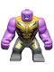 Minifig No: sh733  Name: Thanos - Large Figure, Medium Lavender Arms Plain, Dark Bluish Gray Outfit with Gold Armor, Smile