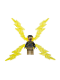 Minifig No: sh891  Name: Electro - Black and Dark Tan Outfit, Medium Brown Head, Large Electricity Wings