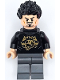 Minifig No: sh928  Name: Tony Stark - Black Shirt with Gold Helmet, Pin Holder on Back