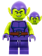 Minifig No: sh957  Name: Green Goblin - Lime Skin, Dark Purple Outfit, Medium Legs