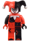 Minifig No: sh959  Name: Harley Quinn - Jester's Cap, Black and Red Hands, Rounded Collar 