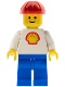Minifig No: shell012  Name: Shell - Classic - Blue Legs, Red Construction Helmet