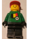 Minifig No: soc011s02  Name: Soccer Player - Belgian Goalie, Belgian Flag Torso Sticker on Front, White Number Sticker on Back (1, 18 or 22, specify number in listing)