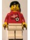 Minifig No: soc030s01  Name: Soccer Player - Danish Player 3, Danish Flag Torso Sticker on Front, Black Number Sticker on Back (specify number in listing)
