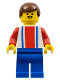 Minifig No: soc049  Name: Soccer Player - Red, White, and Blue Team with Number 4 on Back