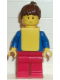 Minifig No: soc052  Name: Soccer Player Womens Team, Brown Ponytail Hair, with Freckles, Yellow Vest