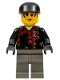 Minifig No: soc055  Name: Soccer Player - Red and Blue Team Goalie with Number 1