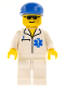 Minifig No: soc057  Name: Doctor - EMT Star of Life, White Legs, Blue Cap