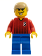 Minifig No: soc063  Name: Soccer Player - Red and Blue Team with Number 5