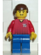 Minifig No: soc069  Name: Soccer Player - Red and Blue Team with Number 14