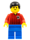 Minifig No: soc070  Name: Soccer Player - Red and Blue Team with Number 18
