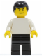 Minifig No: soc126  Name: Plain White Torso with White Arms, Black Legs, Black Male Hair (Soccer Player)