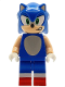 Minifig No: son027  Name: Sonic the Hedgehog - Light Nougat Face and Arms, Open Mouth Smirk to Left