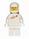 Minifig No: sp006new2  Name: Classic Space - White with Airtanks and Motorcycle (Standard) Helmet, Logo High on Torso (Second Reissue)
