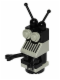 Minifig No: sp072  Name: Classic Space Droid - Round Plate Base, Light Gray and Black