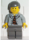 Minifig No: spd010  Name: Scientist With Open Jacket, Black and Brown Stripe Tie and Plaid Shirt