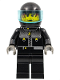 Minifig No: stu008  Name: Male Actor 3, Driver, Black Helmet, Trans-Light Blue Visor