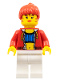 Minifig No: stu010a  Name: Female with Crop Top and Navel Pattern - LEGO Logo on Back, Red Hair
