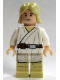 Minifig No: sw0176  Name: Luke Skywalker - Light Nougat, Long Hair, White Tunic, Tan Legs