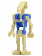 Minifig No: sw0360  Name: Battle Droid Pilot with Blue Torso with Tan Insignia and One Straight Arm