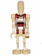 Minifig No: sw0600  Name: Security Battle Droid - Dark Red Torso with Tan Insignia, Angled Arm and Straight Arm