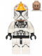 Minifig No: sw0609  Name: Clone Trooper Pilot (Phase 1) - Bright Light Orange Markings, Printed Legs, Scowl