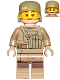 Minifig No: sw0853  Name: Resistance Trooper (Female) - Dark Tan Hoodie Jacket, Ammo Pouch, Helmet without Chin Guard