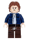 Minifig No: sw0879  Name: Han Solo, Dark Brown Legs with Holster Pattern, Dark Blue Jacket, Wavy Hair