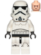 Minifig No: sw1137  Name: Imperial Stormtrooper - Male, Dual Molded Helmet with Light Bluish Gray Panels on Back, Light Nougat Head, Frown