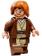 Minifig No: sw1220  Name: Obi-Wan Kenobi - Reddish Brown Robe, Dark Orange Mid-Length Tousled with Center Part Hair